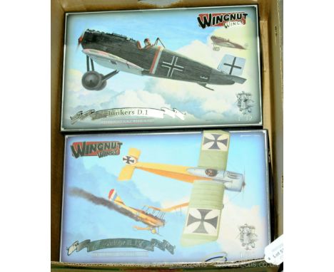 Wingnut Wings (New Zealand) a pair of boxed 1:32 scale Military Fighter Plane plastic kits comprising of #32029 Fokker E.IV a