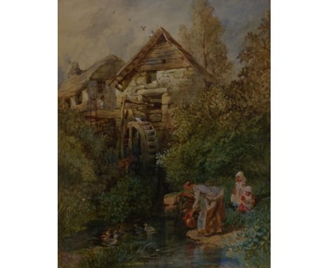 William Henry Pike (1846-1908)A pair of country scenesWatercolourSigned and dated 1875Each 29 x 22cm; together with a portrai