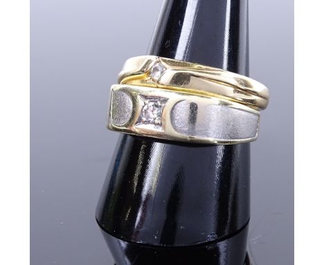 2 14ct gold solitaire diamond rings, both size U, 10.2g total (2)Both in very good original condition, diamonds are bright wh