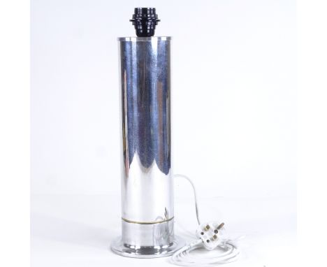 Hans-Agne Jakobsson, Sweden, chrome plate lamp base, circa 1960s, height excluding fitting 39cm, re-wired and PAT tested 