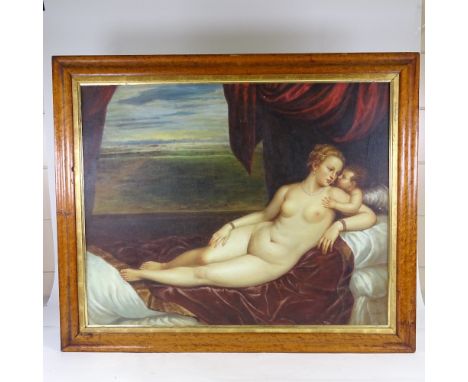 Modern oil on canvas, Classical study, 28" x 34", maple framedA few light surface abrasions, generally good 