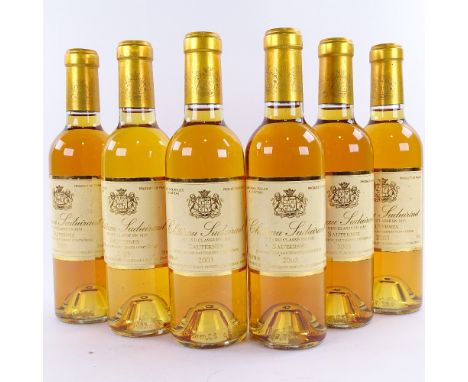 6 half bottles of Sauternes, desert wine, 2003 Chateau Suduiraut, Sauternes, 37.5clLots 638 to 678 are bin ends from a large 