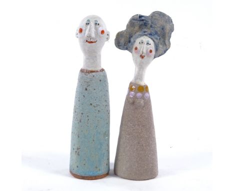 Jane Muir, pair of ceramic sculptures, What A Pair, height 6"Perfect condition 