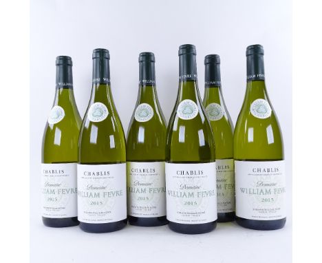 6 bottles of Chablis wine from William Fevre, 2015 Domaine Chablis, 75clLots 638 to 678 are bin ends from a large private col