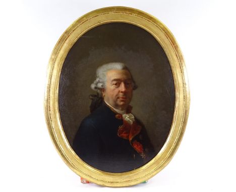 18th century French School, oil on canvas, half length portrait of a gentleman, unsigned with interesting old handwritten lab