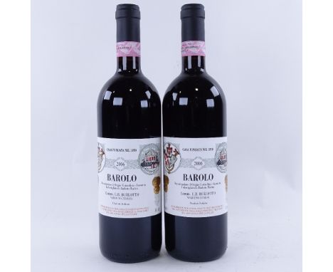 2 bottles of Italian Barolo red wine, 2006 G.B. Burlotto, Barolo, 75clLots 638 to 678 are bin ends from a large private colle