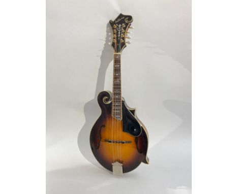 An Ashbury YHM-500 F-type mandolin, sunburst body, mother of pearl inlay 