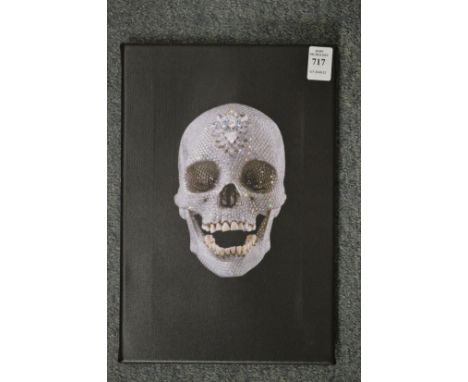 Damien Hirst crystal skull photographic print on canvas.