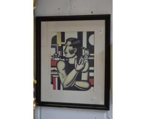 Cubist School, colour print of a sailor.