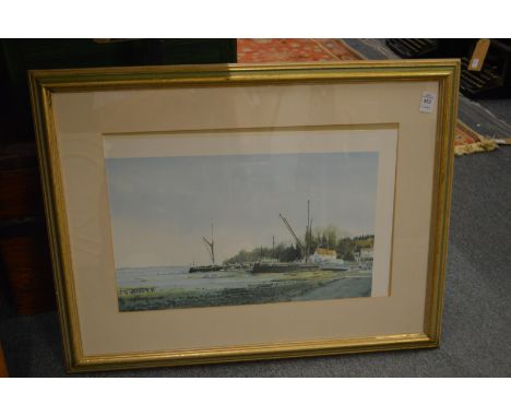 Pin Mill Suffolk, colour print.