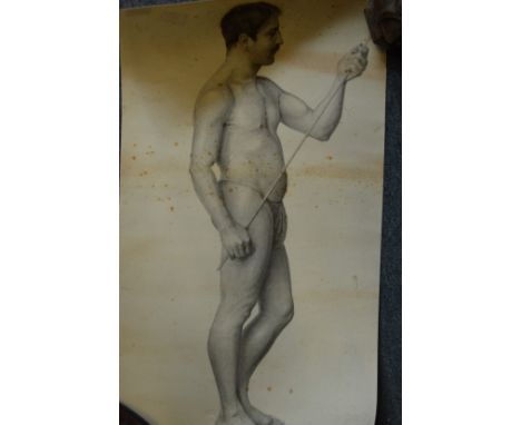 Ashton, study of a standing male model, unframed.