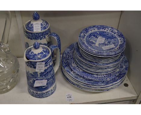 A quantity of Spode Italian pattern blue and white china.