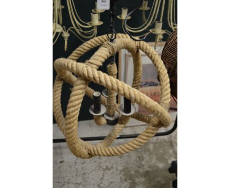 An unusual rope work light fitting.