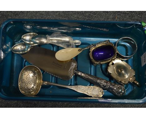 Silver flatware, napkin ring etc.