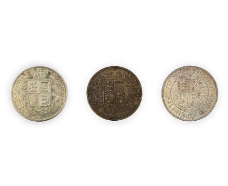Victoria, 3 x Halfcrowns comprising: 1883 Young Head, good edge &amp; surfaces, lightly toned, lustrous AEF/EF, 1887 Jubilee 