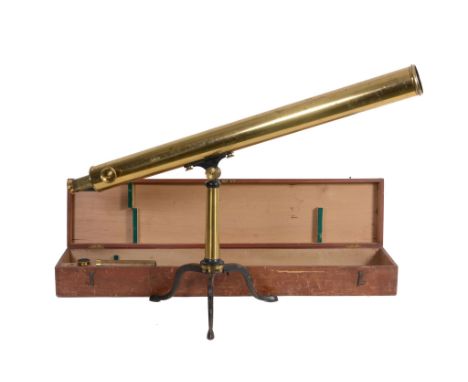  A Victorian brass 2.75-inch refracting telescope W. Watson and Sons, London, late 19th century  The 37.5 inch tube with rack