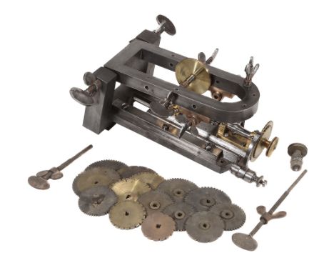  A rare English iron-framed pinion cutting engine Unsigned, probably Lancashire, early to mid 19th century  The substantial s