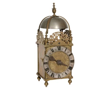  A fine and very rare brass lantern clock with dial commemorating the accession of Charles II  Thomas Wheeler, London, circa 