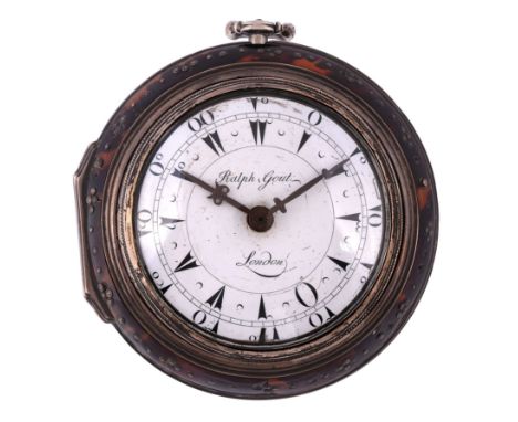  A fine George III silver and tortoiseshell triple-cased oversized verge pocket watch or coach timepiece for the Middle Easte