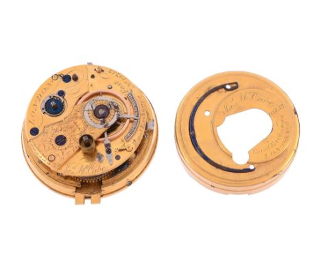  A fine Regency gilt brass quarter-repeating duplex pocket watch movement James McCabe, London, circa 1825  The gilt full-pla