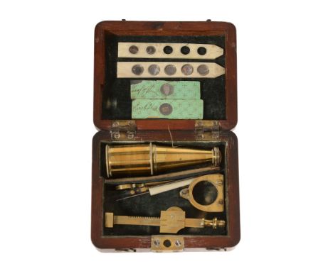  A Cary/Gould-type lacquered brass portable compound microscope Cary, London, circa 1825  The part-tapered tube screw-fitting