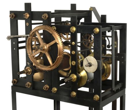  A Regency iron and brass turret clock movement with separate hour-striking train   Benjamin Russell, Norwich, circa 1810  Th