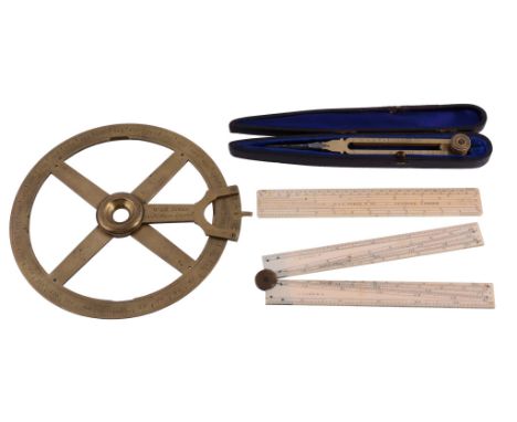  A group of three George IV drawing Instruments  William and Samuel Jones, London, circa 1825   The first a circular brass pr