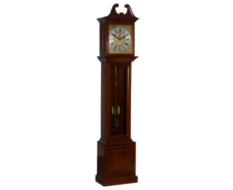  A very rare mahogany electric longcase timepiece Unsigned but possibly by The Reason Manufacturing Company, Brighton, to a d