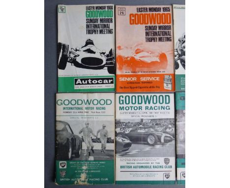 ELEVEN OFFICIAL PROGRAMMES FOR GOODWOOD INTERNATIONAL MOTOR RACING, EASTER MONDAY 1956-1966. EIGHT BOOKS OF CASTROL ACHIEVEME