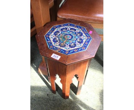 Moroccan Octagonal table with inset tile top 