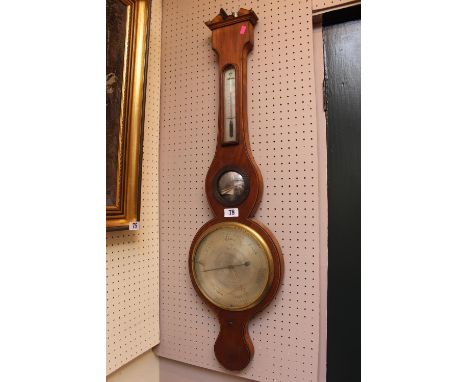 19thC Mahogany cased Barometer with Silvered Dial P.Canova of Huntingdon 