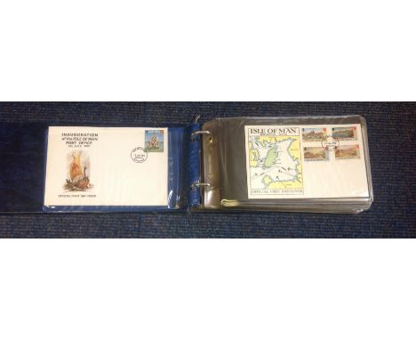 Isle of Man 1970s First Day Cover collection in blue half sized album 40+ covers in good condition from 1973 to 1978 includin