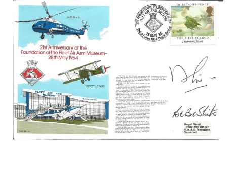 Vice Admiral Sir Donald Gibson and Commander D C B White signed RNSC(4)13A cover commemorating the 21st Anniversary of the Fo