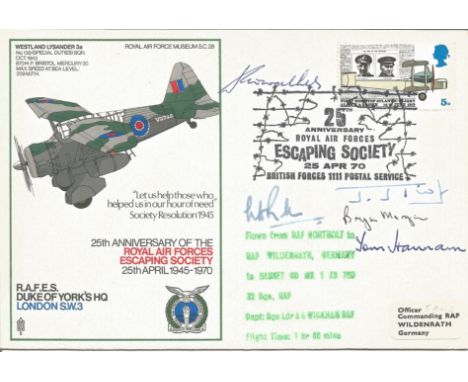 WW2 Escapers multiple signed RAF Duke of Yorks Lysander RAF cover SC28, inc K Walker, Bill Randle, Tom Hannon, Bryn Morgan. G