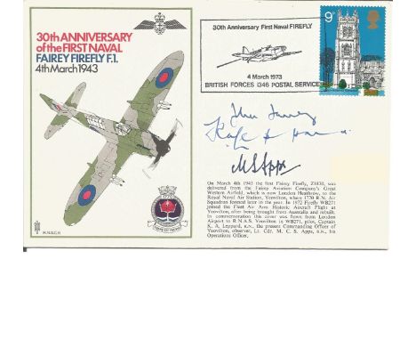 John Fairey, Captain K A Leppard and Lt Cdr M C S Apps signed RNSC6 cover commemorating the 30th Anniversary of the First Nav
