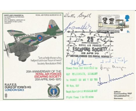 WW2 Escapers multiple signed RAF Duke of Yorks Lysander RAF cover SC28, inc K Walker, Bill Randle, Tom Hannon, Bryn Morgan, S