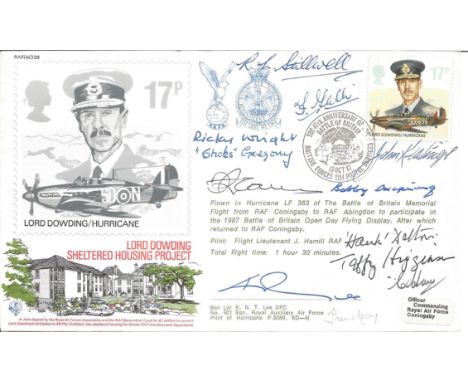 Ten BOB pilots signed RAF WW2 cover. Lord Dowding/Hurricane signed RAF(AC)29 RAF cover Lord Dowding Sheltered Housing Project