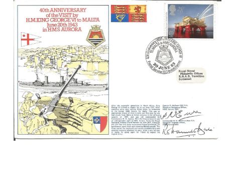 Captain D McEwen and Commander R D Hamilton-Bate signed RNSC(3)24 cover commemorating the 40th Anniversary of the Visit by H 