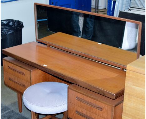 VINTAGE TEAK DRESSING TABLE WITH STOOL     