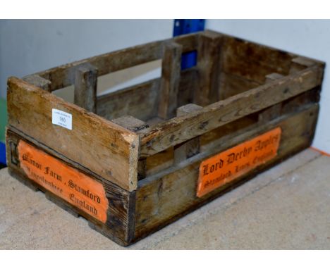VINTAGE WOODEN APPLE CRATE     