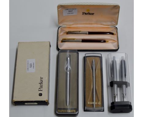 VINTAGE PARKER DUETTE PEN SET WITH BOX & 3 OTHER PENS     