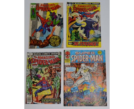 4 RARE & VINTAGE COMIC BOOKS, THE AMAZING SPIDERMAN - ISSUE NUMBERS 97, 109, 166 & 263     