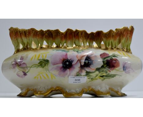 14" NAUTILUS PORCELAIN HAND PAINTED BULB PLANTER     