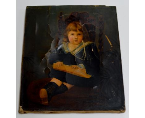 10" X 12" UNFRAMED OIL PAINTING ON CANVAS - A PORTRAIT OF A YOUNG GIRL, UNSIGNED     