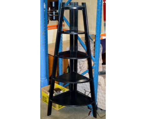 BLACK ASH CORNER SHELF UNIT     