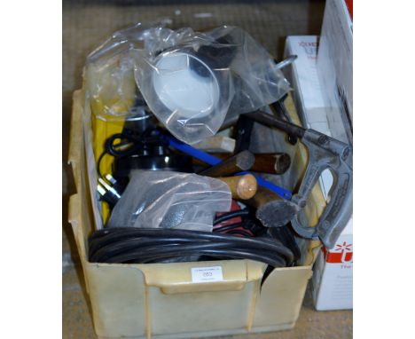BOX WITH VARIOUS OLD HAND TOOLS     