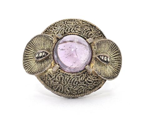  Ring Fahrner, Silber, Amethyst  Material: 835 Silber Edelsteine: Amethyst Maße: Ringkopf 17,2 x 21,9 x 11,3 mm Größe: 55, 17