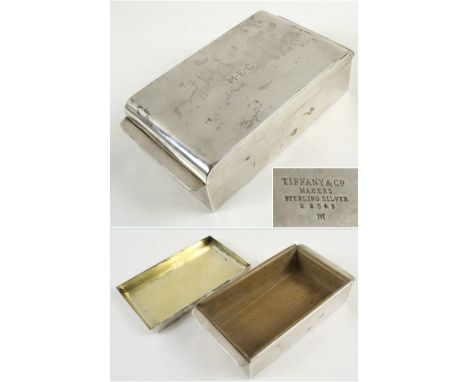 TIFFANY SILVER CIGARETTE BOX, early 20th century Sterling silver with cedarwood lining, 16cm x 8.5cm x 4cm H.