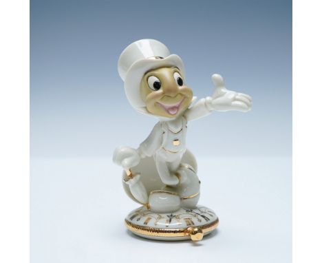 Exquisite Lenox Disney Showcase Collection porcelain figurine featuring Jiminy Cricket from Disney’s Pinocchio. Crafted with 