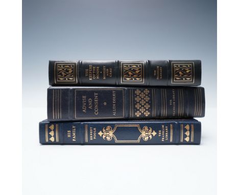 Three limited edition leather bound books set in beautiful gilded bindings. Each volume is adorned with gilt lettering, decor
